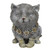 7.75" Gray and White Pudgy Cat in Rain Boots Garden Statue