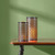 Punched Geometric Candle Holders - 10" - Black and Gold - Set of 2