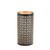 Punched Geometric Candle Holders - 10" - Black and Gold - Set of 2