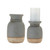 Ceramic Candle Holders - 8.25" - Gray and Beige - Set of 2