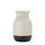 Rustic Ceramic Candle Holders - 8.25" - White and Black - Set of 2