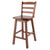 38.5" Walnut Brown Ladder Back Counter Stool with Swivel Seat