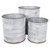 Set of 3 Galvanized Ridged Outdoor Planter Pots 17.75"