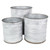 Set of 3 Galvanized Ridged Outdoor Planter Pots 17.75"