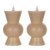 LED Flameless Abstract Tapered Candles with Remote - 5.5" - Beige - Set of 2