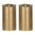 LED Flameless Pillar Candles with Remote - 7.5" - Gold - Set of 2