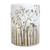 Dried Yarrow Floral Glass Candle Holder - 8" - Brown and White