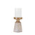 Etched Starburst Pillar Candle Holders - 12.25" - Brown and White - Set of 3