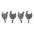 Set of 4 Black Punched Metal Chicken Garden Outdoor Stakes 23"