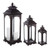 Punched Candle Lanterns - 28" - Black - Set of 3