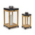 Wooden Box Candle Lanterns with Stand - 17" - Set of 2