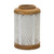 Geometric Punched Candle Lanterns - 10.25" - Brown and White - Set of 2