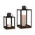 Set of 2 Black Rectangular Fall Harvest Lanterns 15.5"