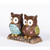 13" Owl Couple with "WELCOME" Sign Outdoor Garden Statue