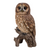 12.25" Owl on Stump Outdoor Garden Statue