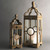 Set of 2 Rustic Circle Candle Lanterns with Handle 28"