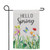 Butterflies and Flowers "Hello Spring" Outdoor Garden Flag 18" x 12.5"