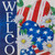 Stars and Stripes Hearts "Welcome" Americana Outdoor Garden Flag - 18" x 12.5"