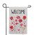 Roses and Hearts Floral "Welcome" Outdoor Garden Flag 18" x 12.5"