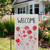 Roses and Hearts Floral "Welcome" Outdoor Garden Flag 18" x 12.5"