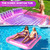 Pink Inflatable Swimming Pool XL Suntan Lounger with Pillows 70"