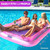 Pink Inflatable Swimming Pool XL Suntan Lounger with Pillows 70"