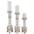 Set of 3 Brushed White Tripod Wooden Pillar Candle Holders 18"
