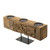 Hand-Carved Wooden 3 Pillar Candle Holder with Stand - 22.5"