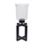 Small Bell Shaped Glass Candle Holder - 18.75" - Clear and Black