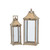 Large and Small Wood and Glass Candle Lanterns - 30" - 2ct