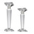 Crisp and Bold Glass Candle Holder - 12" - Set of 2