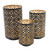 Morrocan Pierced Candle Lanterns - 12.25" - Black and Gold - Set of 3
