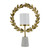 Floral Hurrican Candle Holder with Marble base - 19.75" - Gold