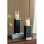 Aluminum Pillar Hurricane Candle Holder - 16" - Black and Gold