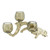 Three Olive Glass Shape Votive Holder - 15.75" - Gold
