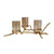 Three Twig with Luster Glass Pillar Holder - 15.75" - Gold
