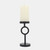 Solid Metal Ring Pillar Candle Holder - 8" - Black