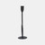 Round Metal Tapered Candle Holder - 10" - Black