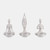 Yoga Women Tealight Candle Holders - 7" - White - Set of 3