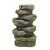Cascading Stone Tabletop Outdoor Fountain with Light - 13.75" - Brown