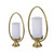 Marble Lamp Clear Glass Hurricanes - 26.5" -Gold - 2ct