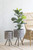 Large Tile Round Planters on Stand - 19" - Gray - 2ct