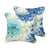 Gardenia Seaglass Outdoor Pillows - 20" - Blue and White - Set of 2