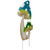Double Spotted Mushrooms Outdoor Garden Stake - 16" - Blue and Green