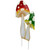 Double Mushrooms Outdoor Garden Stake - 16" - Red and Green