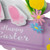 Back Seat Bunny Happy Easter Outdoor Garden Stake - 14" - Purple