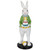 Rabbit Holding Easter Egg Outdoor Garden Statue - 11.5" - White