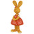 Bunny Girl in Polka Dot Dress Easter Outdoor Garden Statue - 8"