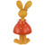 Bunny Girl in Polka Dot Dress Easter Outdoor Garden Statue - 8"