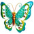 Green Metal Butterfly Outdoor Garden Wall Hanging - 12"